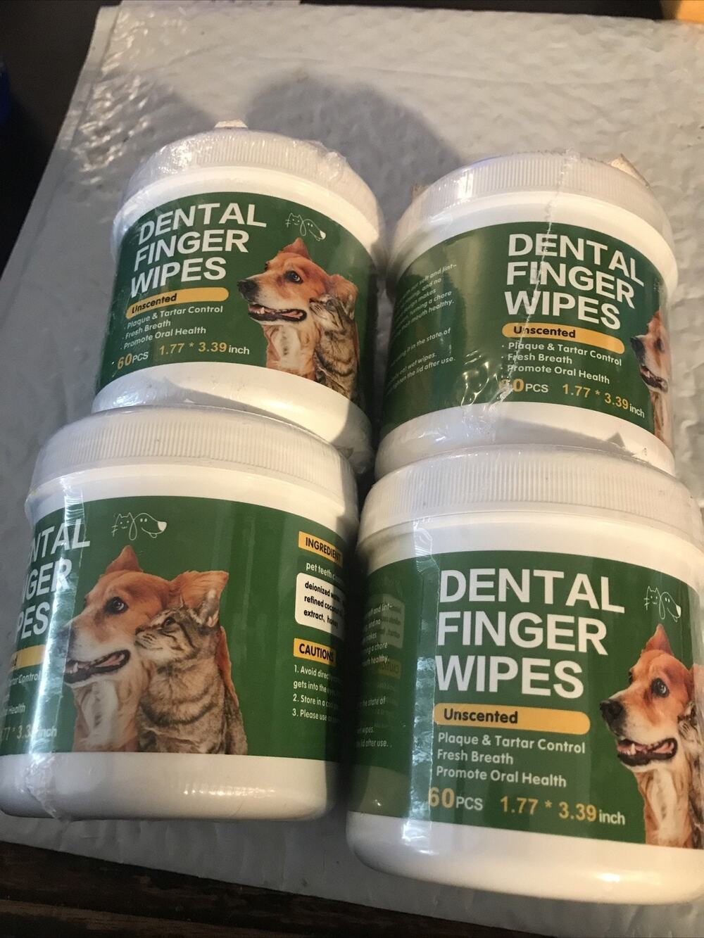 Pet Dental Finger Wipes - 60Ct 4 Pk
